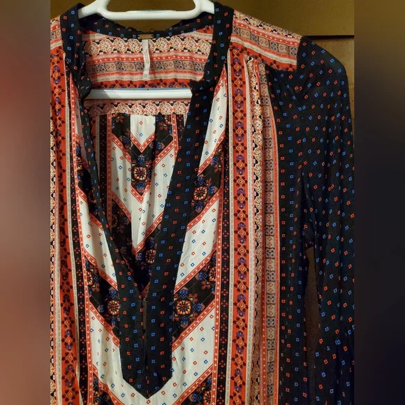 Free People Navy & Red Tunic Size XS - Picture 2 of 4